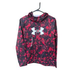 Under Armour Fleece Big Logo Printed red Camo Size Youth large soccer baseball